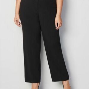 Avenue Plus Size Trouser Pants w/No Gap Waist Black NWT Size 28